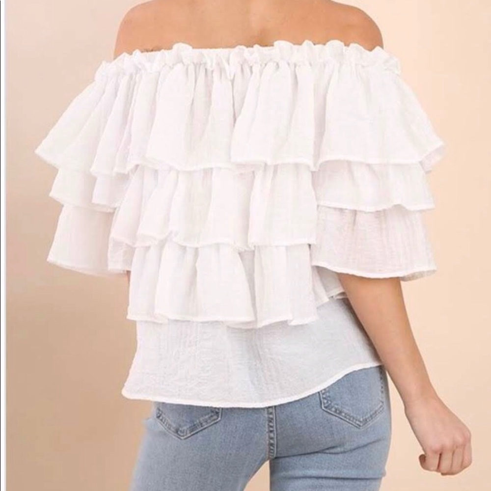 Mustard Ruffled\Tiered Top - Picture 2 of 2